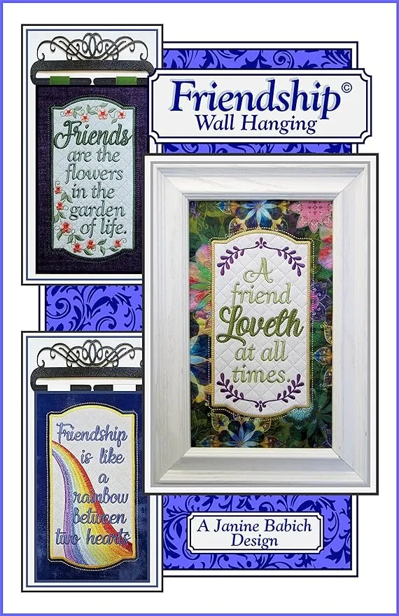 Janine Babich Designs Friendship Wall Hanging # JBDFRND A Janine Babich Machine Embroidery CD