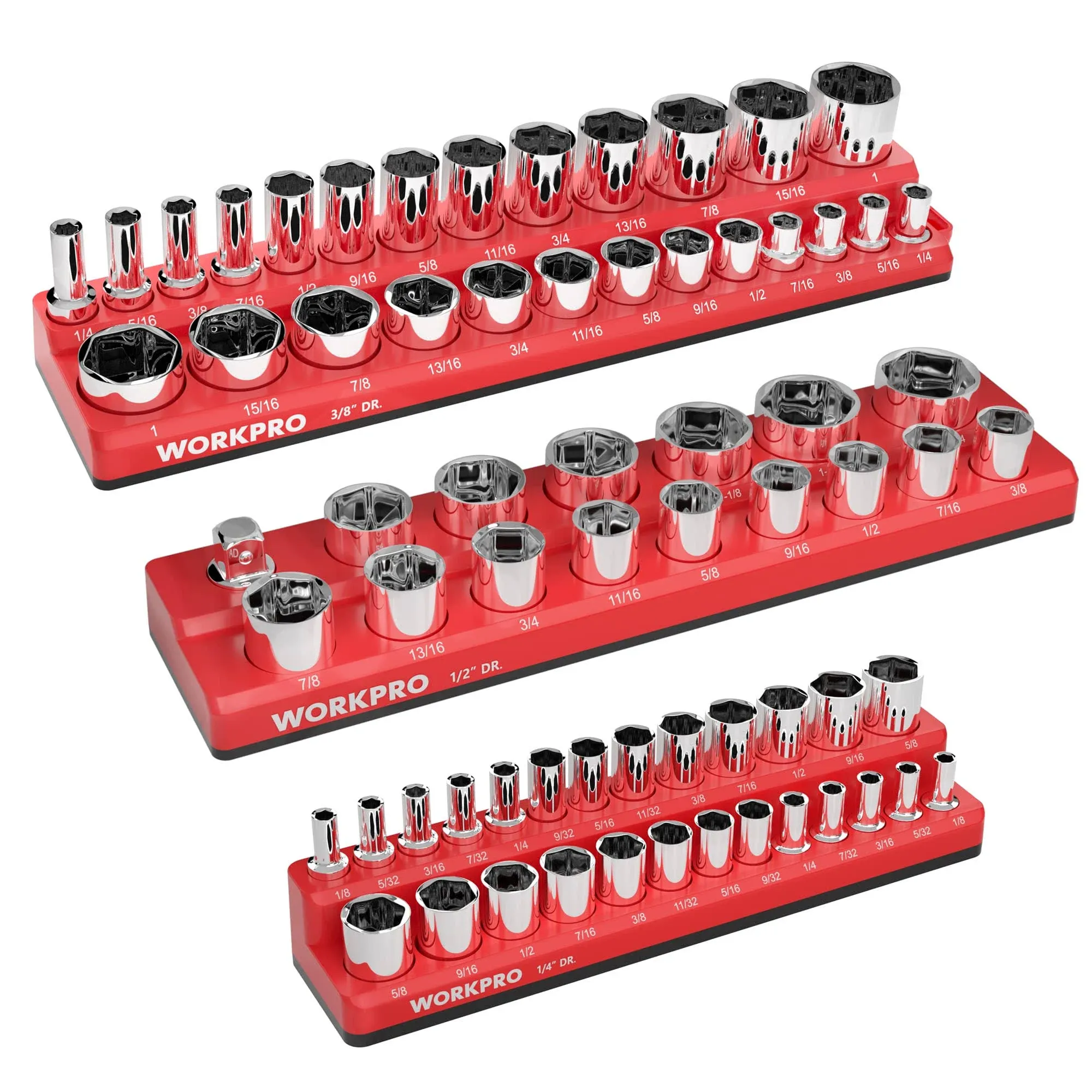 WORKPRO Magnetic Socket Organizer Set