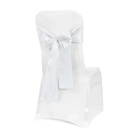 Obstal 50 PCS Satin Chair Sashes Bows for Wedding Reception- Universal Chair Cover Back Tie Supplies for Banquet, Party, Hotel Event Decorations