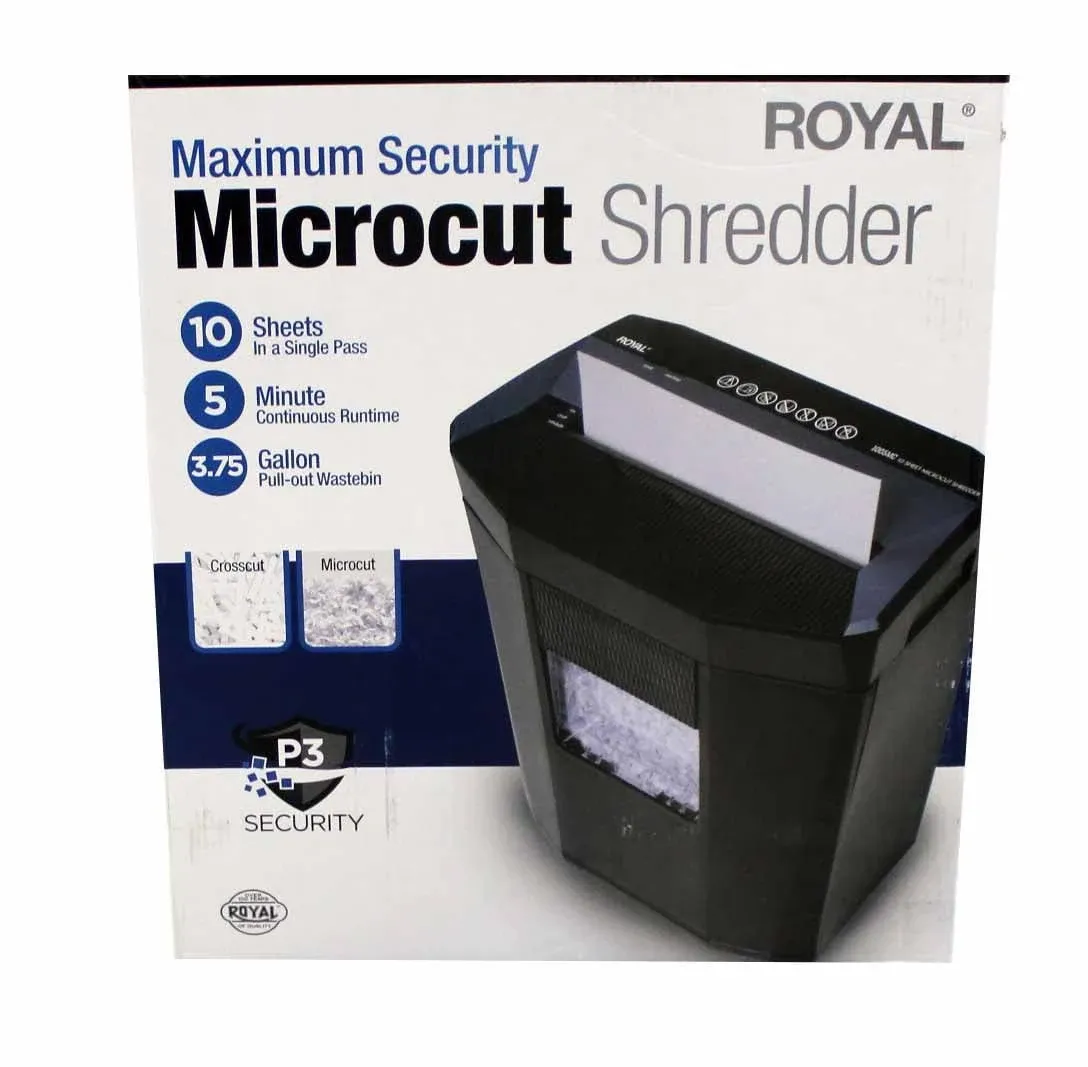 Royal Consumer 1005MC Micro-Cut Paper Shredder, 10 Sheet, Black