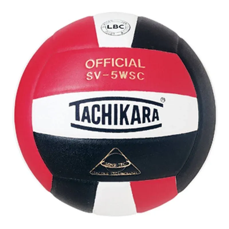 Tachikara SV-5WSC Indoor Volleyball, Red/White/Black