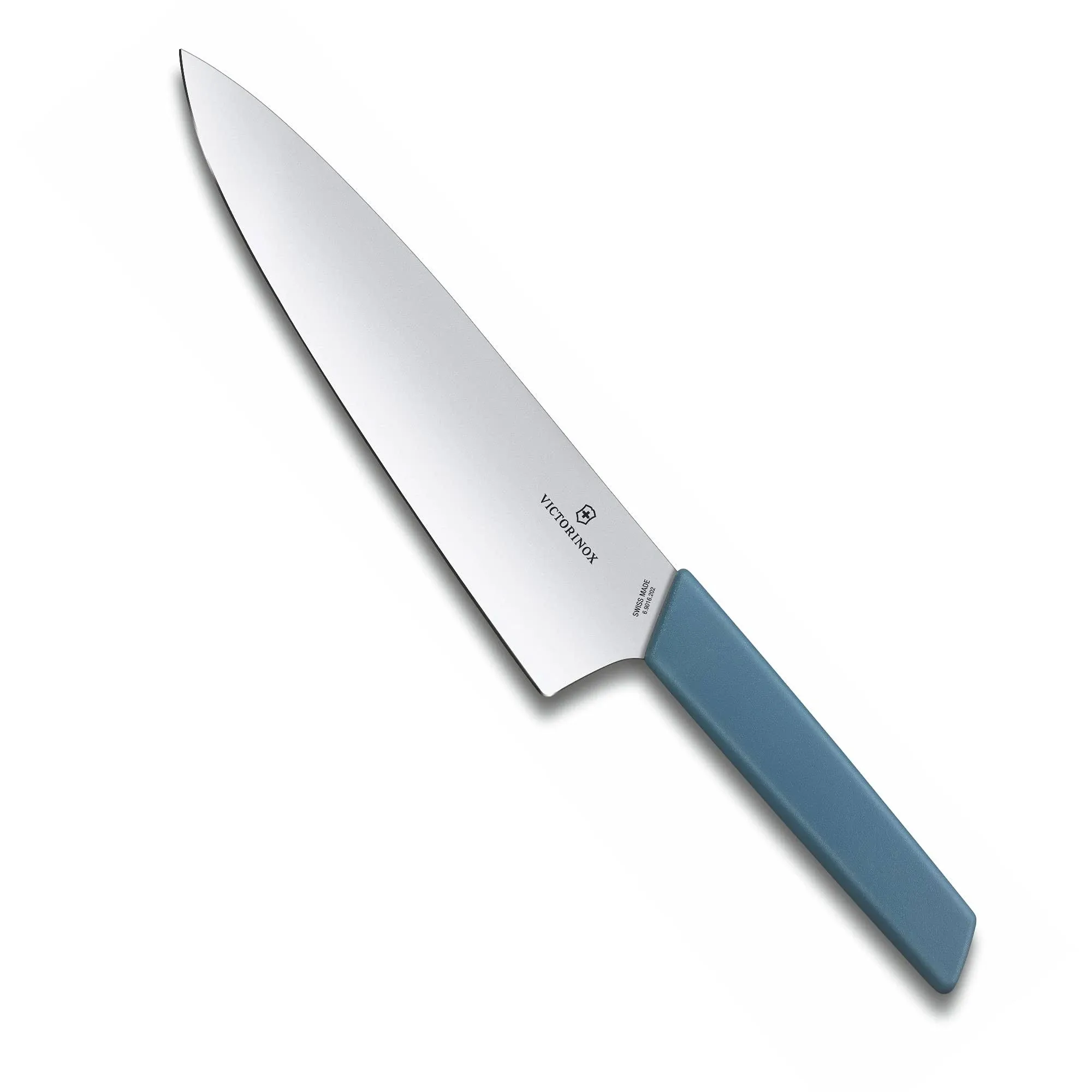 Victorinox Swiss Modern Chef's Knife - Kitchen Knife for Cutting Meat, Fruit & Vegetables - Premium Kitchen Accessories - Blue Handle, 8"