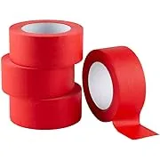 Lichamp 4 Pack Red Painters Tape 2 inch Wide, Medium Adhesive Red Masking Tape Bulk Multi Pack, 2 inch x 55 Yards x 4 Rolls (220 Total Yards)