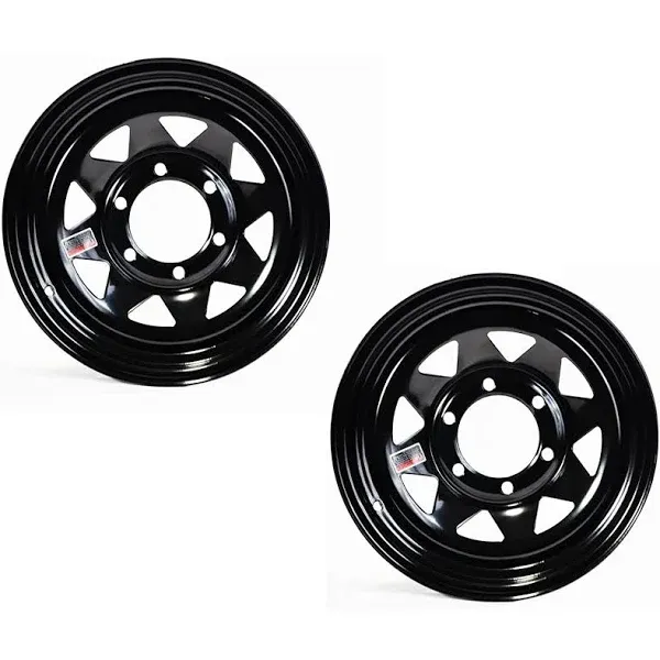 2-Pack Trailer Rim Wheel 15x6 6-5.5 Black Spoke 2830 lb. 4.27cb