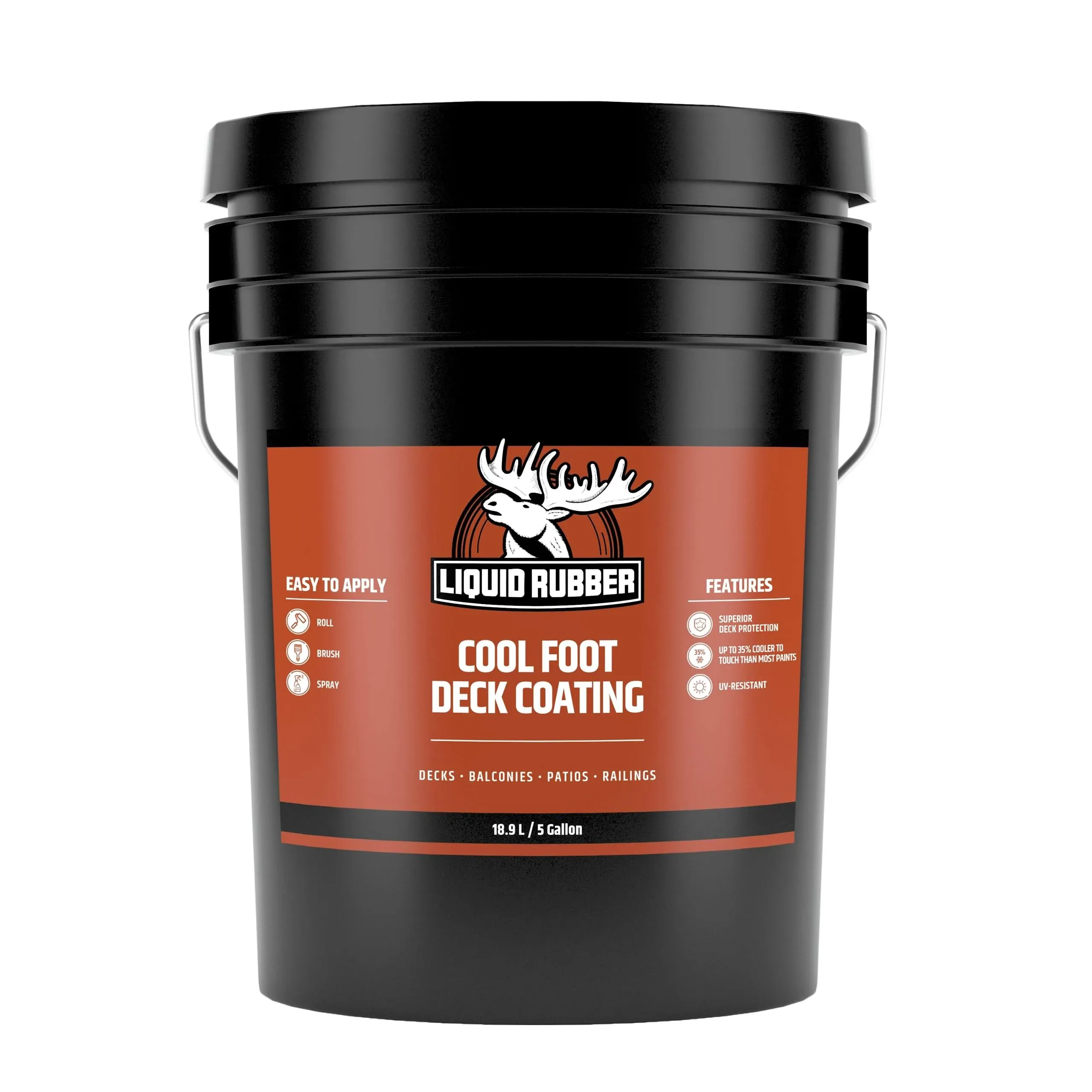 Liquid Rubber Cool Foot Deck Coating - Solar Protection Deck Paint, Non-Toxic Multi-Surface Cool Decking Sealant, Easy to Apply, Pale Brown, 1 Gallon