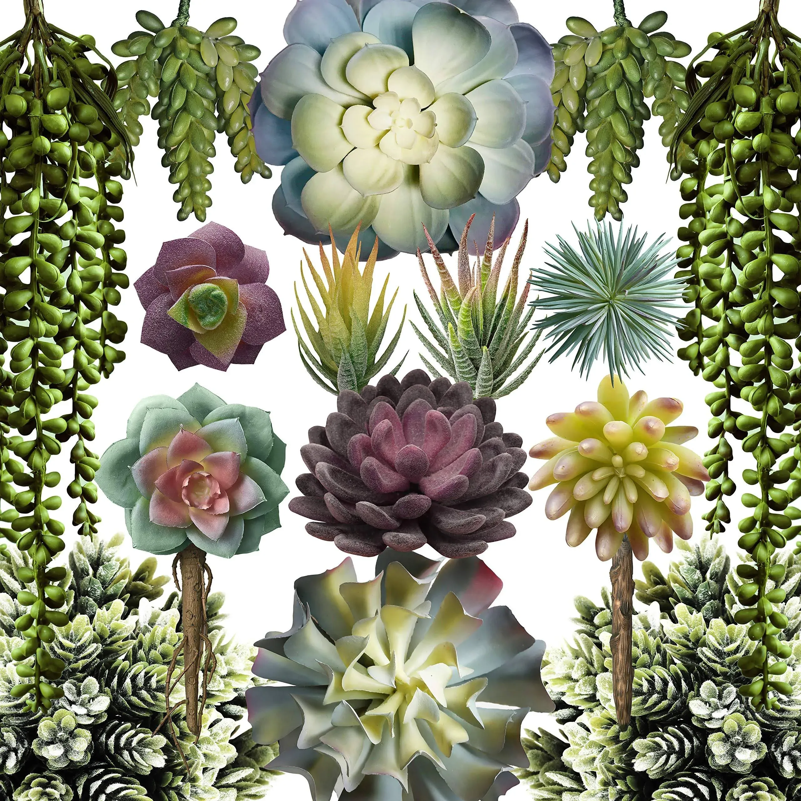 Faux Succulents Artificial Plants - 16 Pack - Realistic Look &amp; Low-Maintenanc<wbr/>e