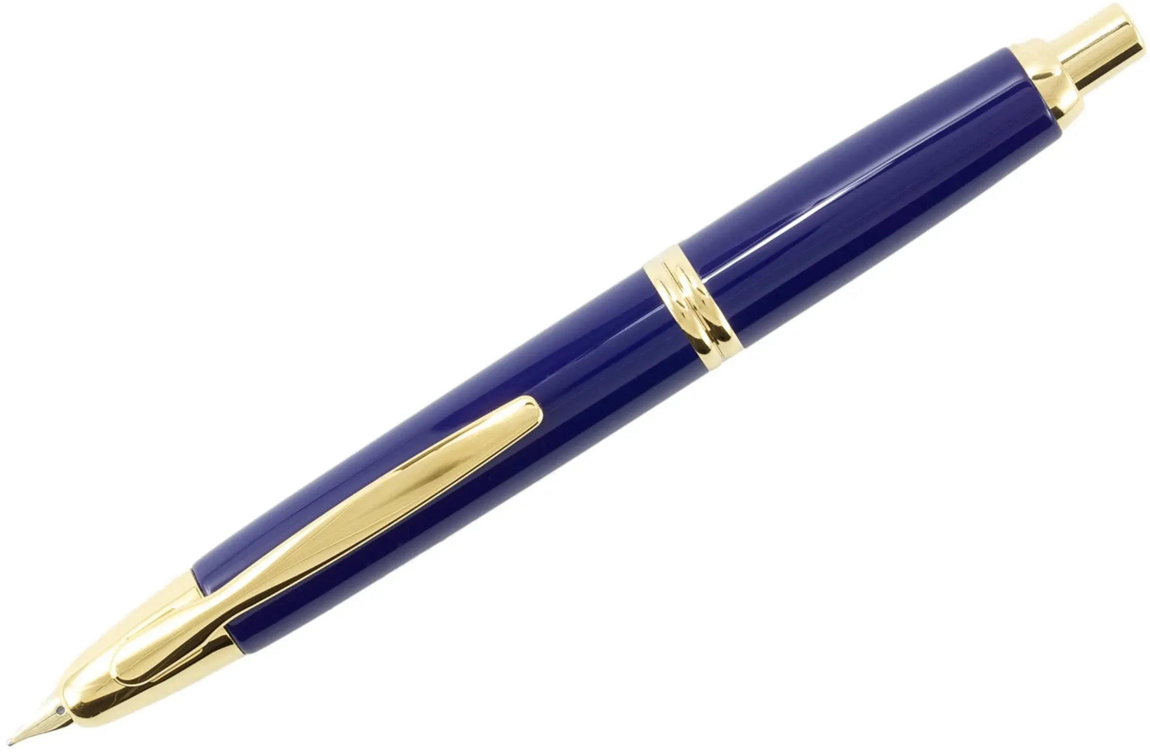 Pilot Vanishing Point Blue / Gold Fountain Pen, Fine