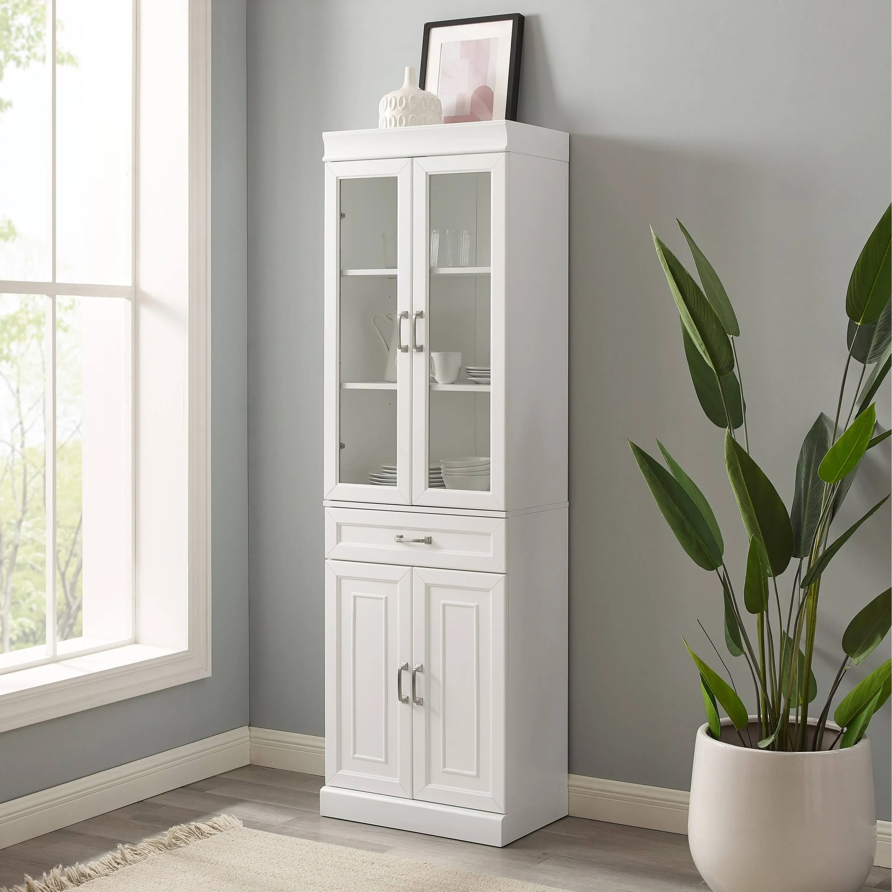 Crosley Stanton Glass Door Pantry - White