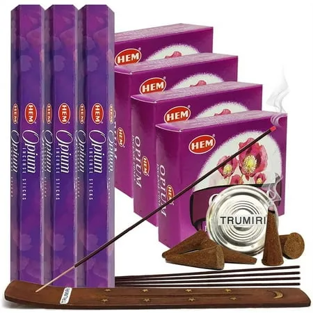 Opium Incense sticks and cone incense holder variety pack bundle insence insense insienso