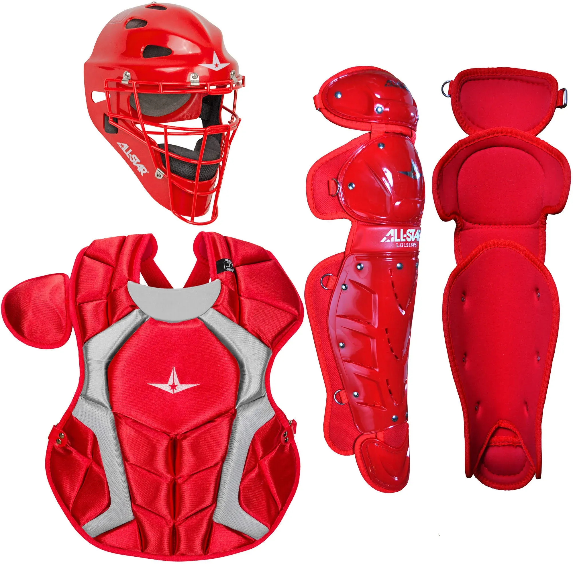 All-Star Player&s Series 12-16 Catcher&s Set NOCSAE - Scarlet