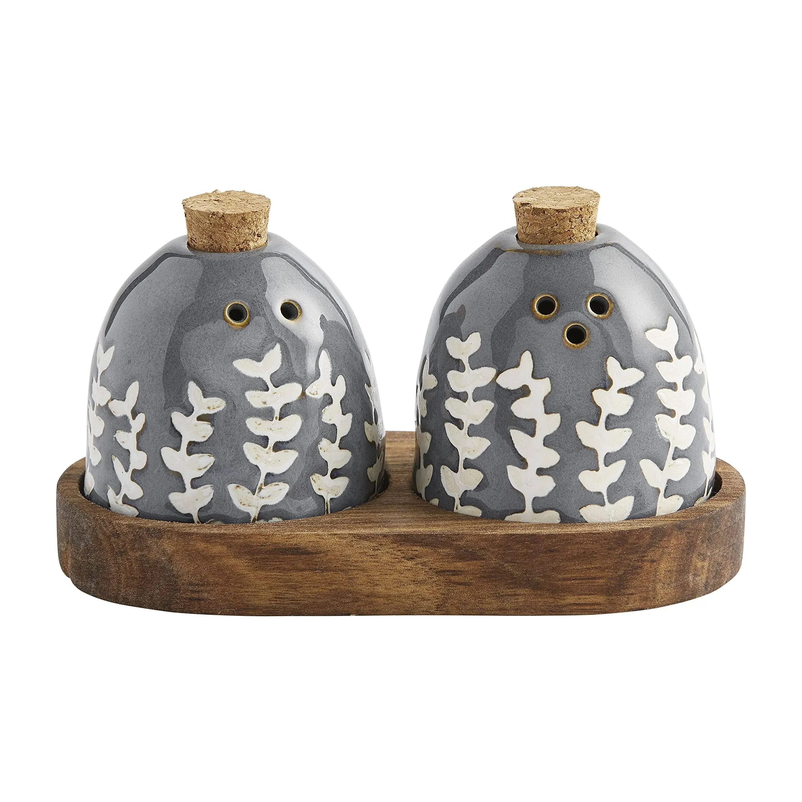 Mud Pie Leaf Salt & Pepper Shaker Set