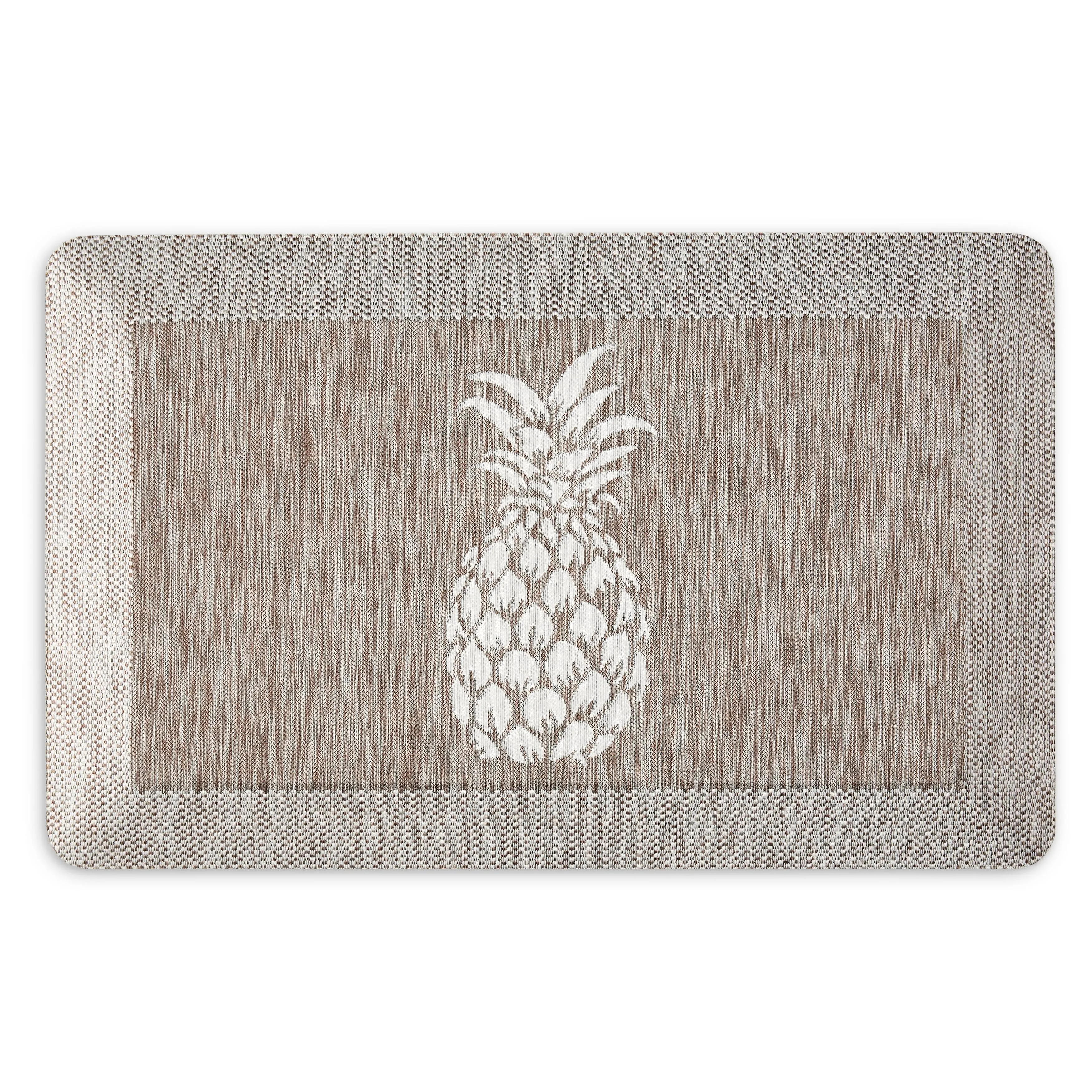 Martha Stewart Aloha Modern Pineapple Anti-Fatigue Air-Infused Kitchen Mat, Coffee Brown, 19.6"x32"