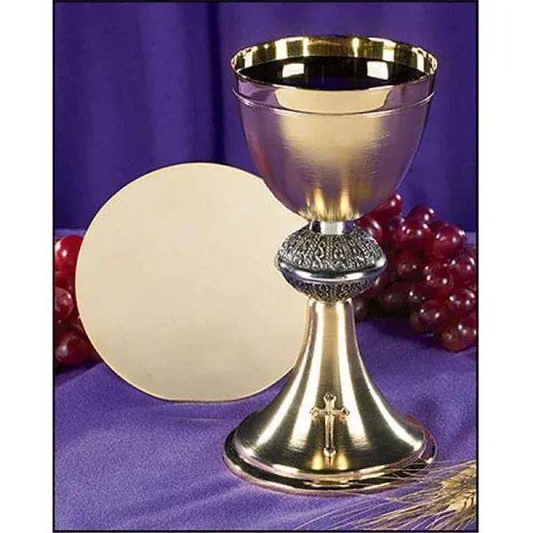 Christian Brands Church Supply Ps630 Budded Cross Chalice & Paten Set