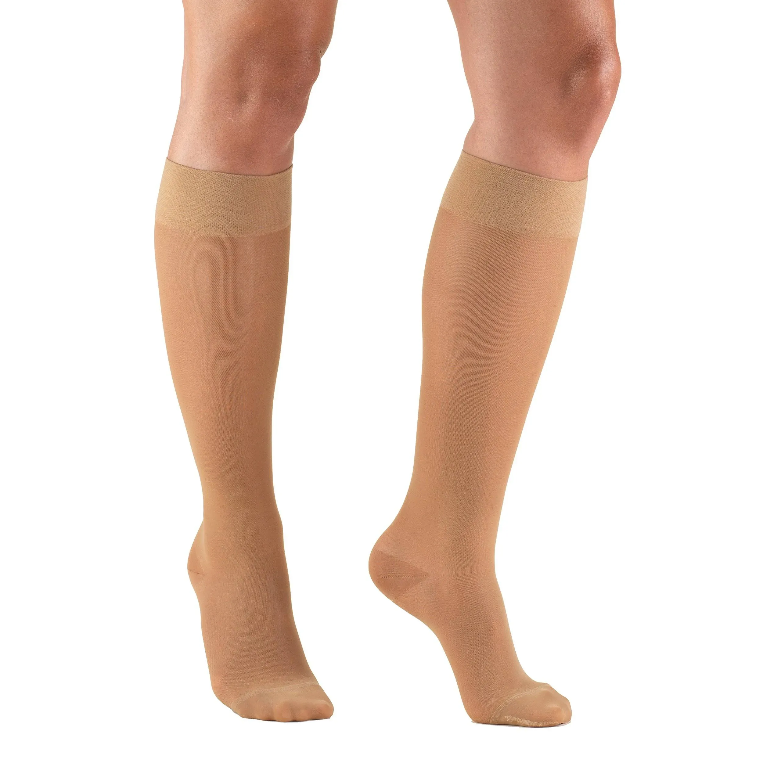 Truform Women's Stockings, Knee High, Sheer: 15-20 mmHg, Beige, Medium