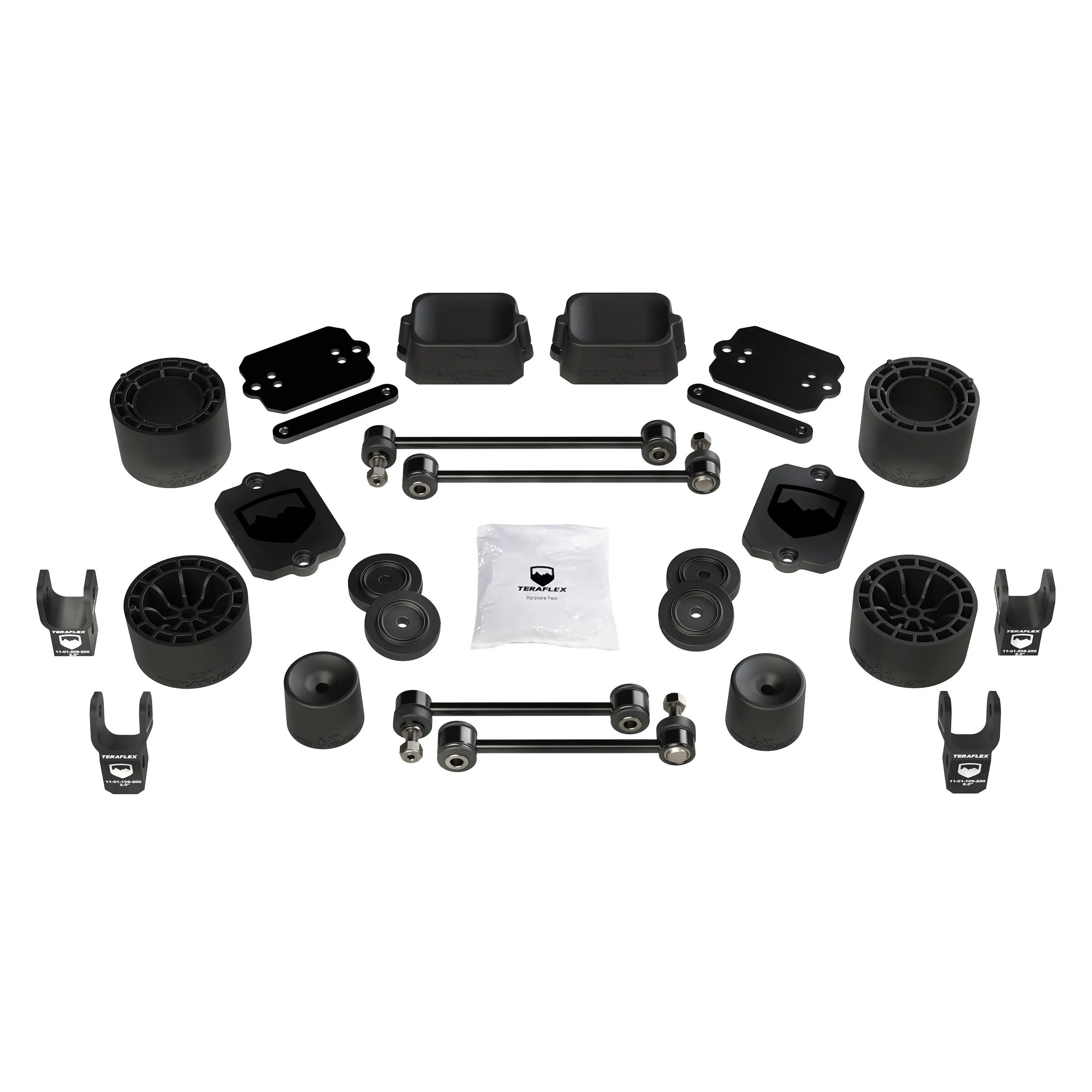 TeraFlex JLU 4-Door Sport/Sahara: 2.5” Performance Spacer Lift Kit & Shock Extensions