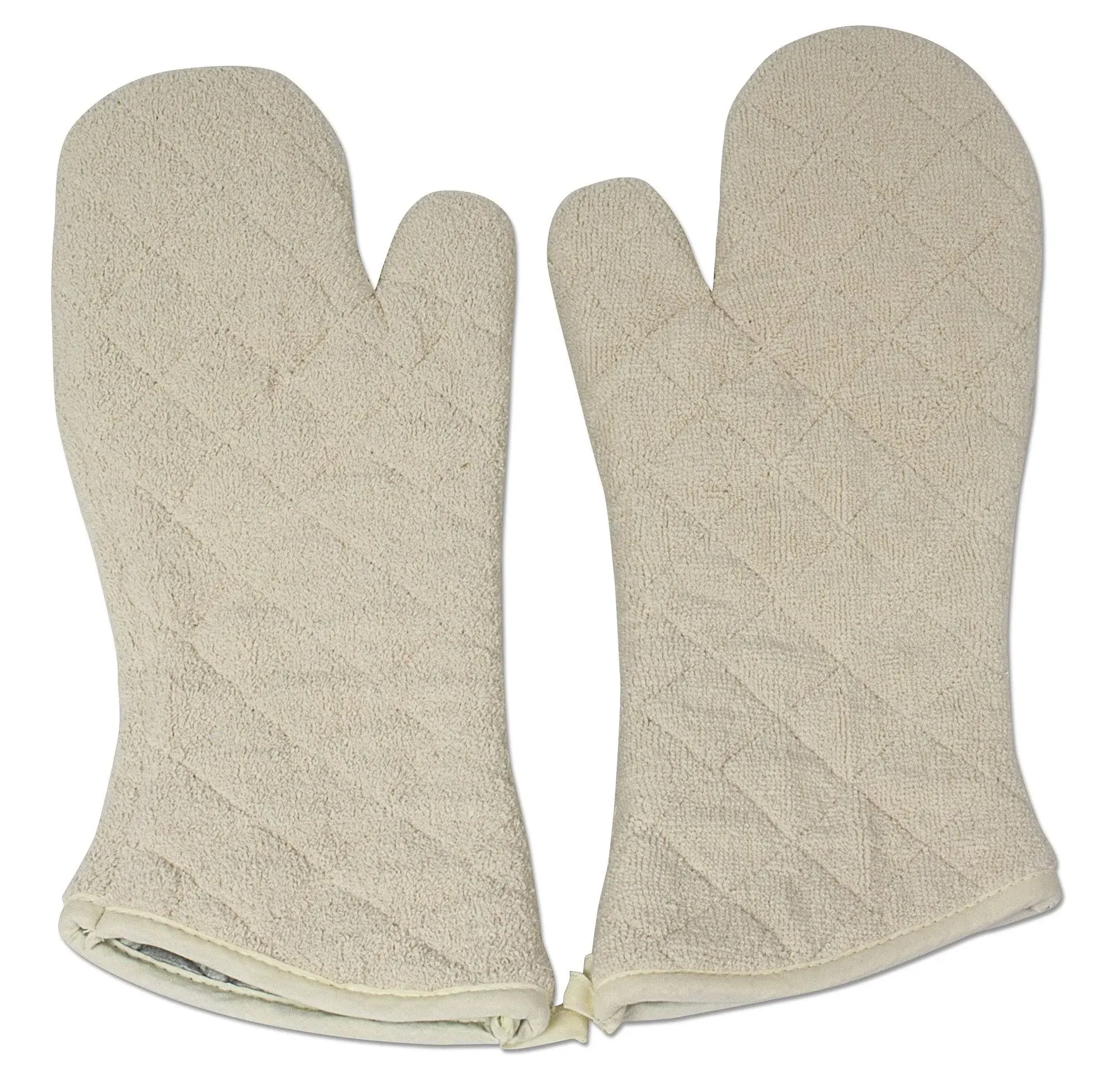  Cotton Quilted Terry Oven Mitts Long Lasting Heat Resistance Protection 17 