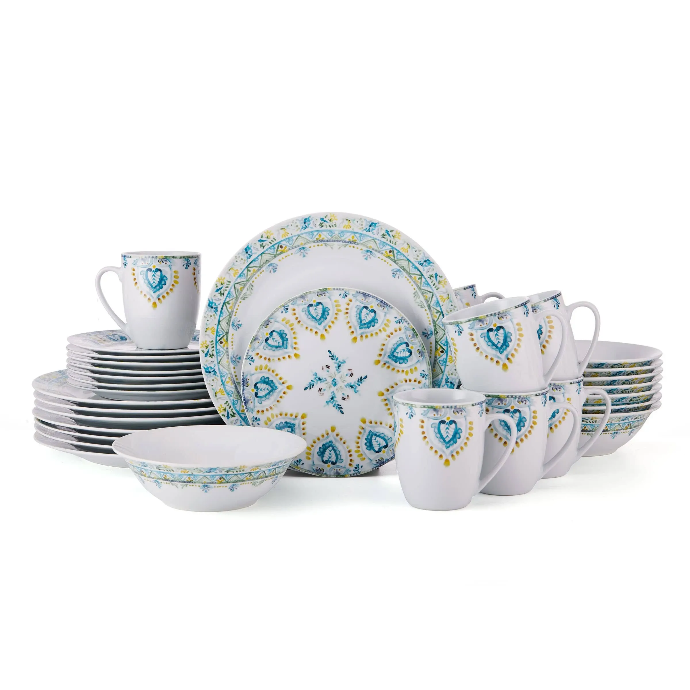 Platinum Vine 32-Piece Dinnerware Set, Service For 8