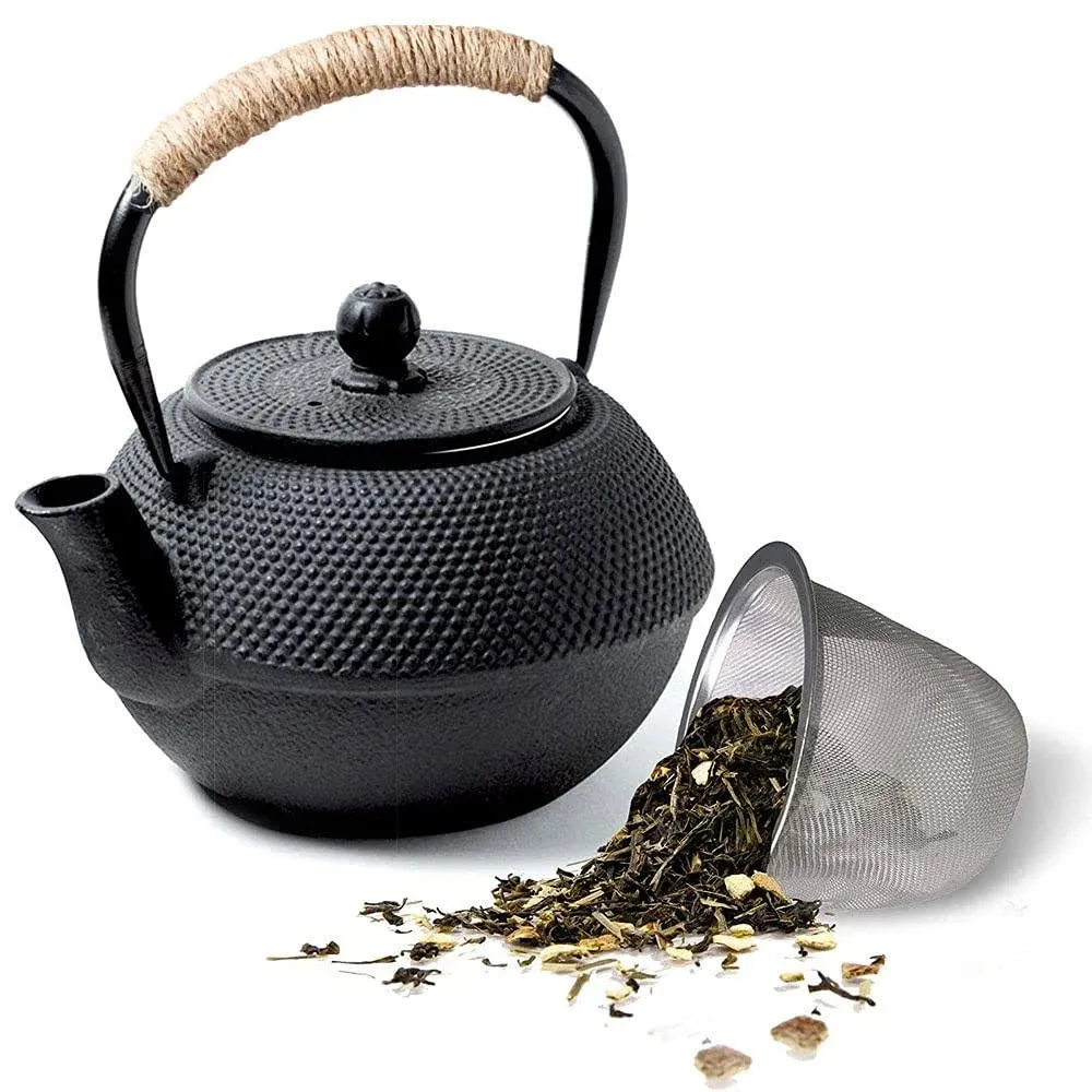 HwaGui Japanese Tetsubin Cast Iron Kettle Cast Iron Teapot with Stainless Ste...