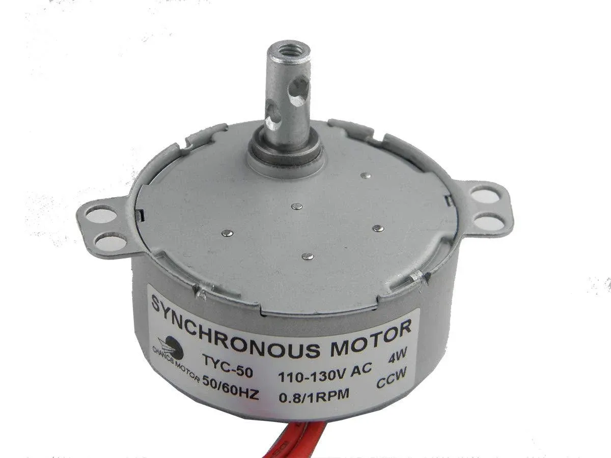 TYC-50 110V AC Small Low Speed Synchronous Motor 0.8/1 RPM CCW Turntable Gear...