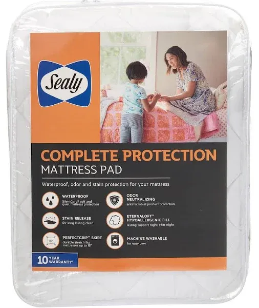 Sealy Complete Protection Mattress Pad - White - King