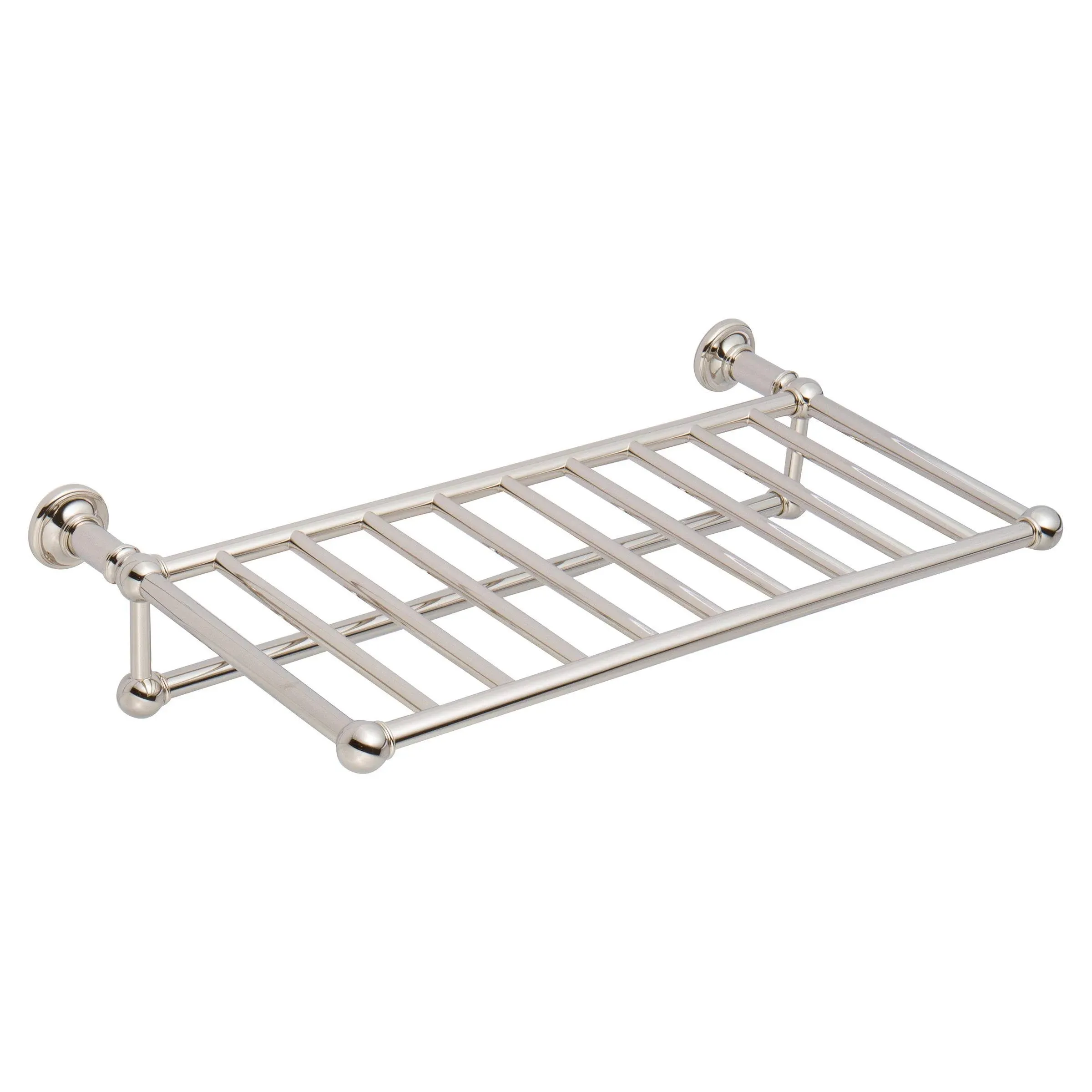 24" Hotel Shelf With Towel Bar in Polished Nickel