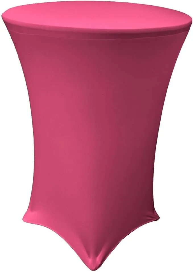 BalsaCircle 36 Cocktail Spandex Fitted Stretchable Elastic Tablecloth Fuchsia