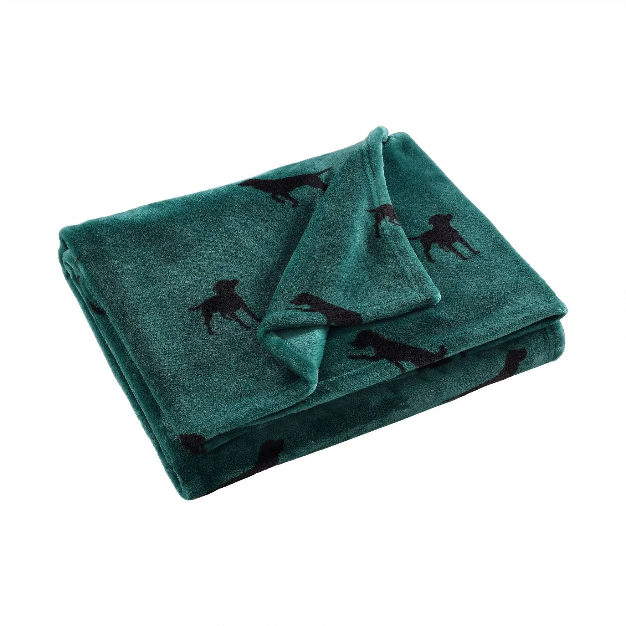 Buddy The Dog Ultra Soft Plush Fleece Reversible Throw Blanket In Green