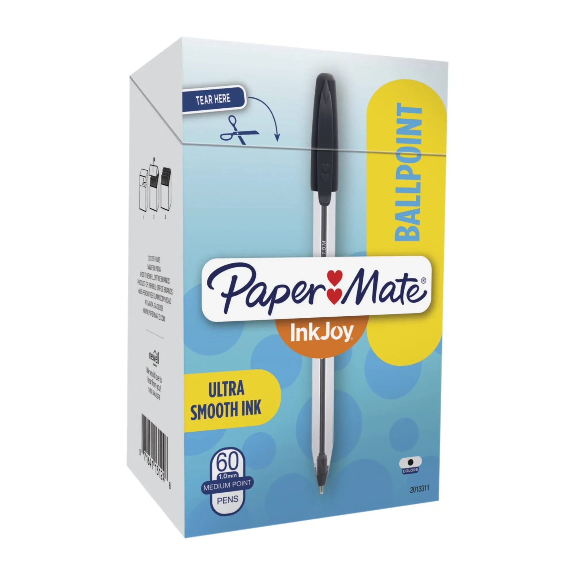 Paper Mate InkJoy 50ST Ballpoint Pen, Medium Point, Black, 60/Pack (2013311) | Staples