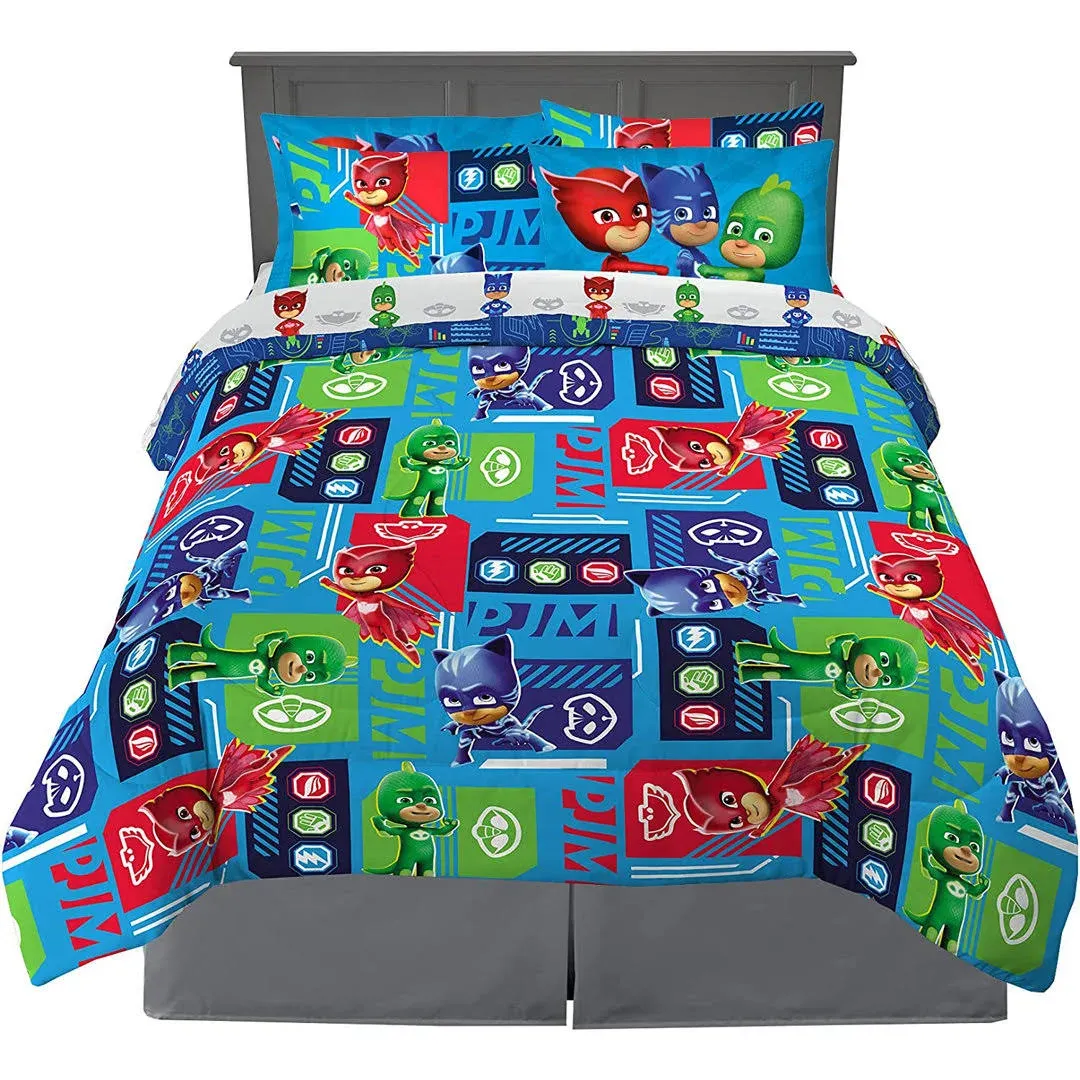 Franco Kids Bedding Super Soft Comforter and Sheet Set with Sham, 5 Piece Twin Size, PJ Masks