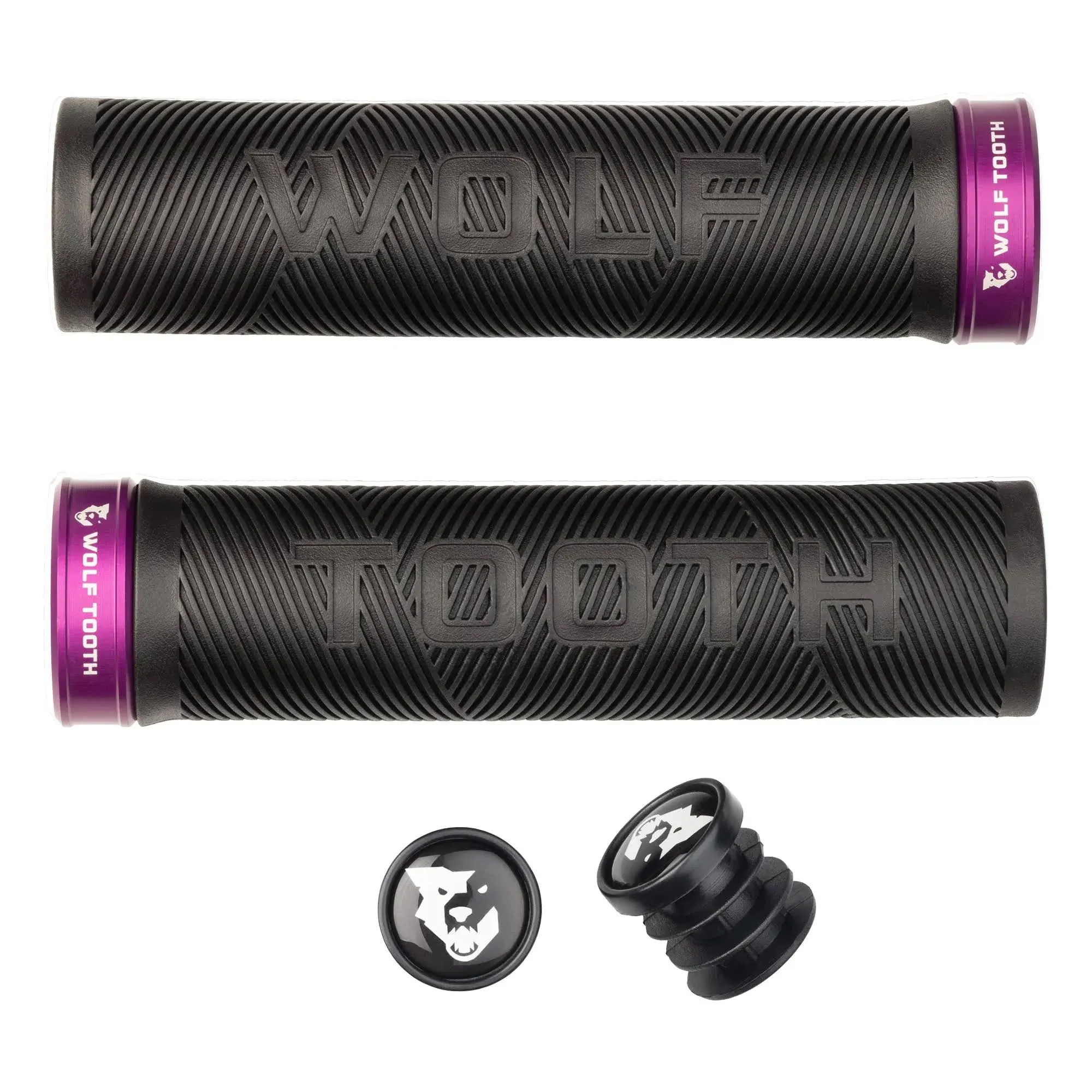 Wolf Tooth Components Echo Lock-On Grips (Black/Gold)