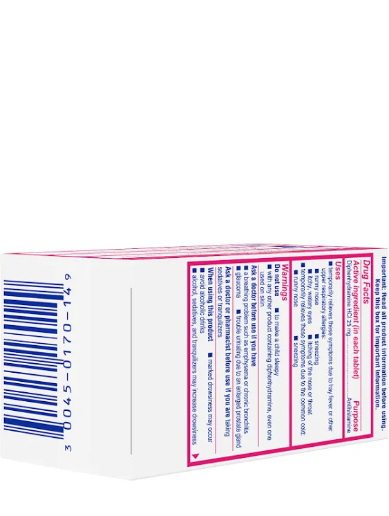 Benadryl Ultratab Allergy Relief Tablets - Diphenhydramine - 100ct