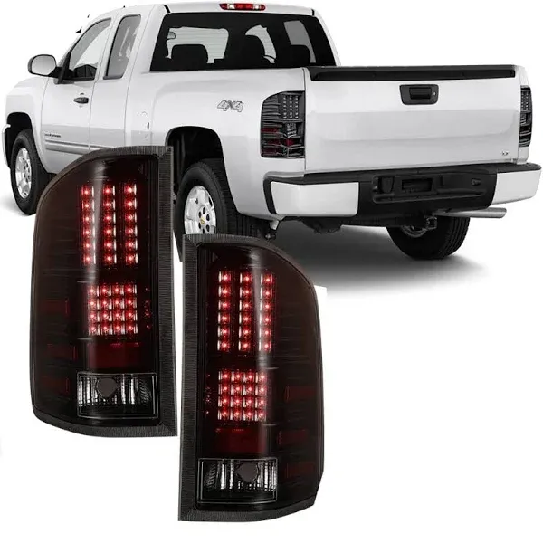 LED Tail Lights; Gloss Black Housing; Clear Lens (07-14 Silverado 2500 HD)