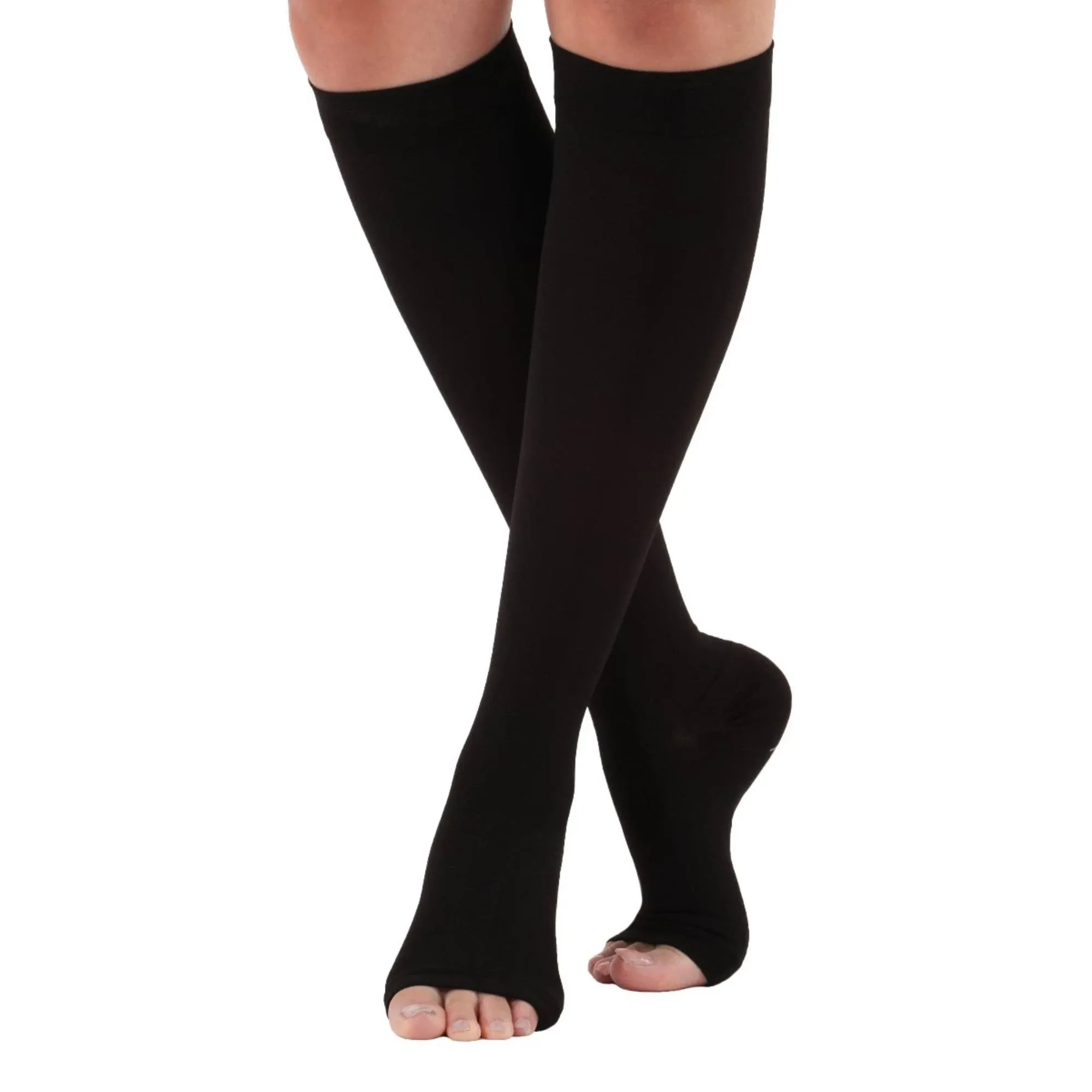 ABSOLUTE SUPPORT Medical Compression Socks for Women & Men 30-40mmHg, Open Toe, Made in USA A311