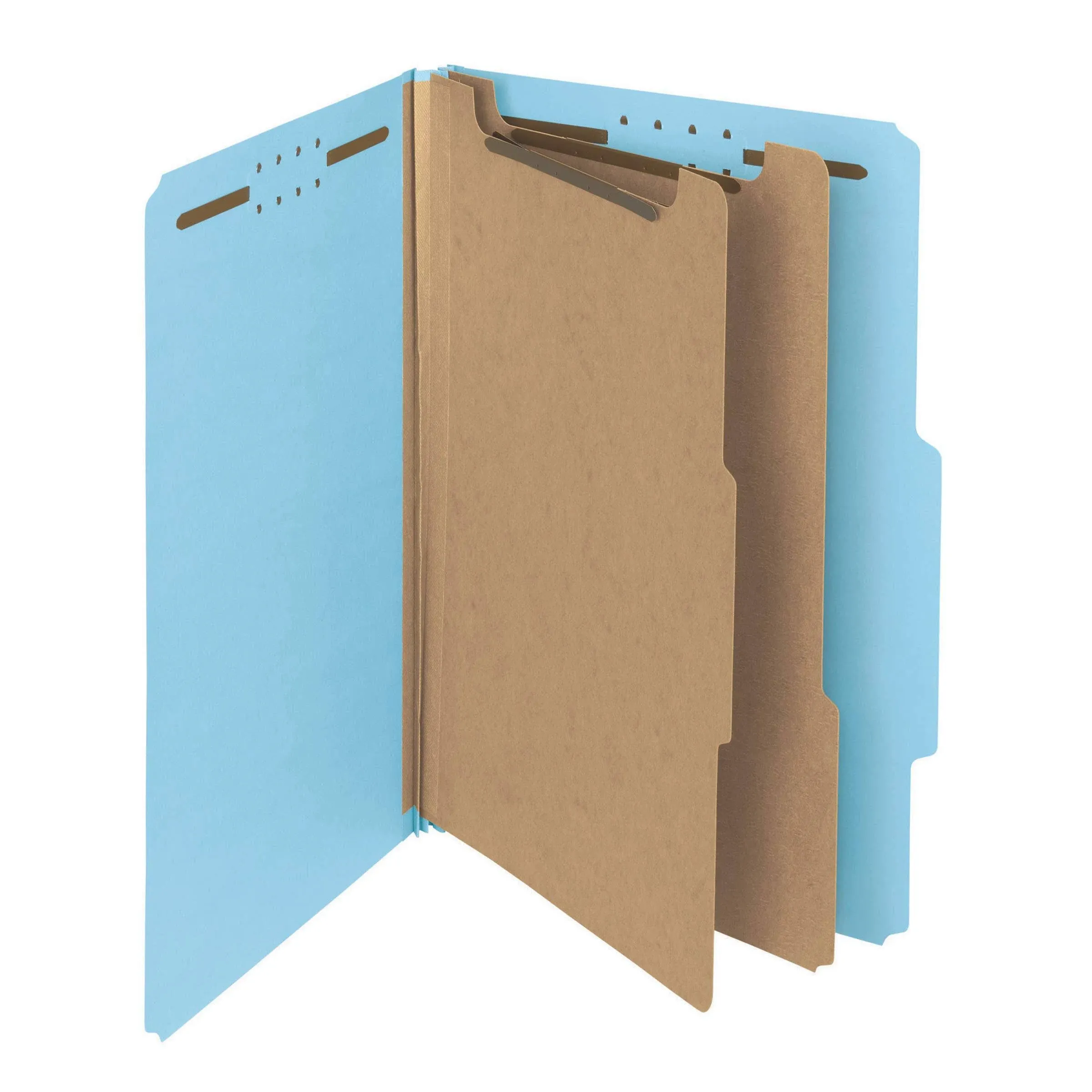 Smead Pressboard Classification Folders, 2 Dividers, Legal size, 100%