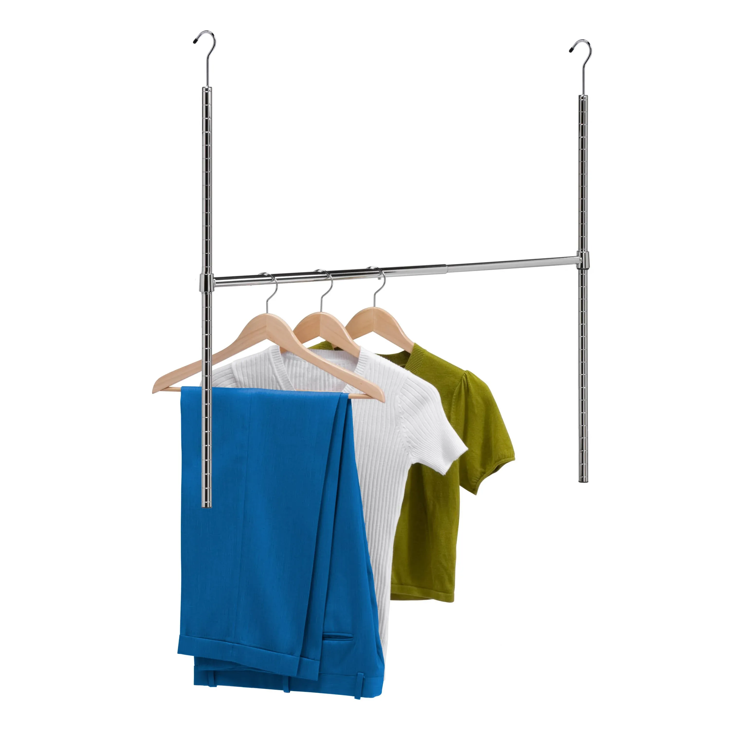 Honey Can Do Hanging Double Closet Rod HNG-09071 Chrome