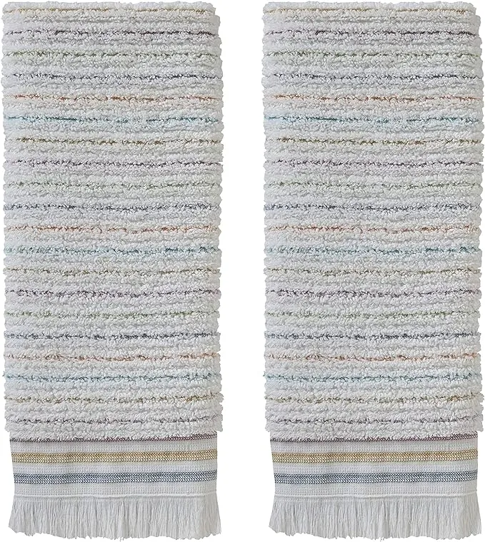 Versatile 2-Pack Spice Hand Towels - Cotton Terry, Reversible Patterns