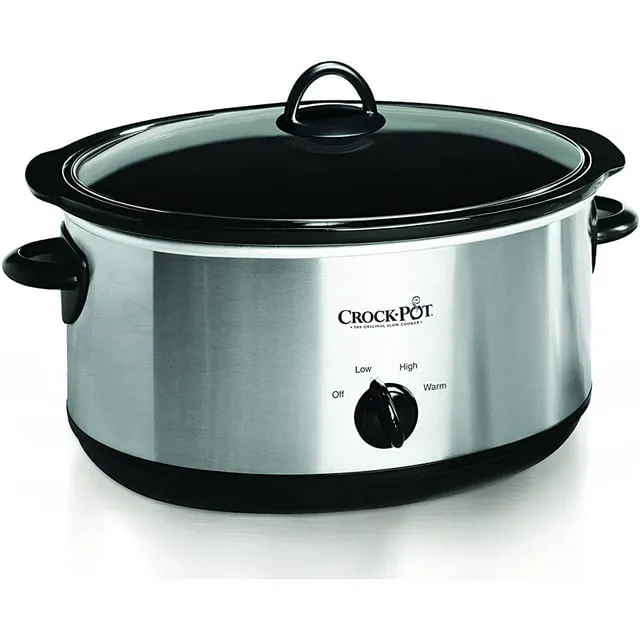 Crock-Pot Large 8 Quart Oval Manual Slow Cooker, Stainless Steel (SCV800-S)