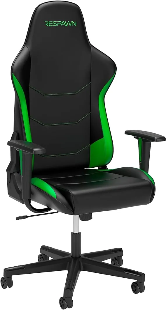 RESPAWN 110 Ergonomic Gaming Chair - Racing Style High Back PC Computer Desk Office Chair - 360 Swivel, Integrated Headrest, 135 Degree Recline with Adjustable Tilt Tension & Angle Lock - 2023 Green