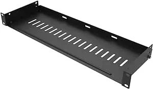 JINGCHENGMEI 1U Disassembled Vented Rack Shelf Universal Rack Tray No Lip for 19 Inches Network Cabinet or Server Rack (6 Inches Deep)