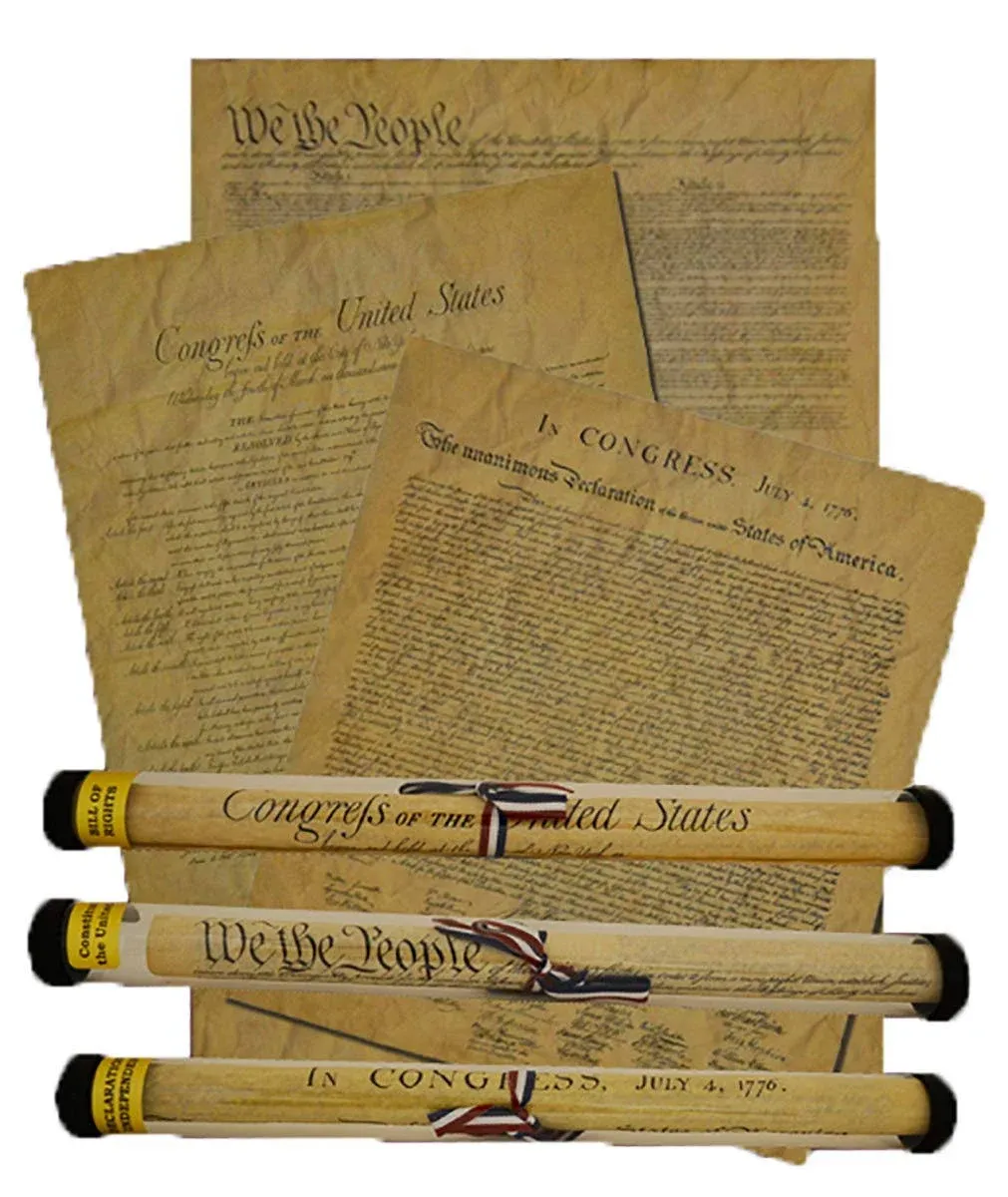 Documents of Freedom Bundle. FULL SIZE Declaration of Independence, United States Constitution and the Bill of Rights.