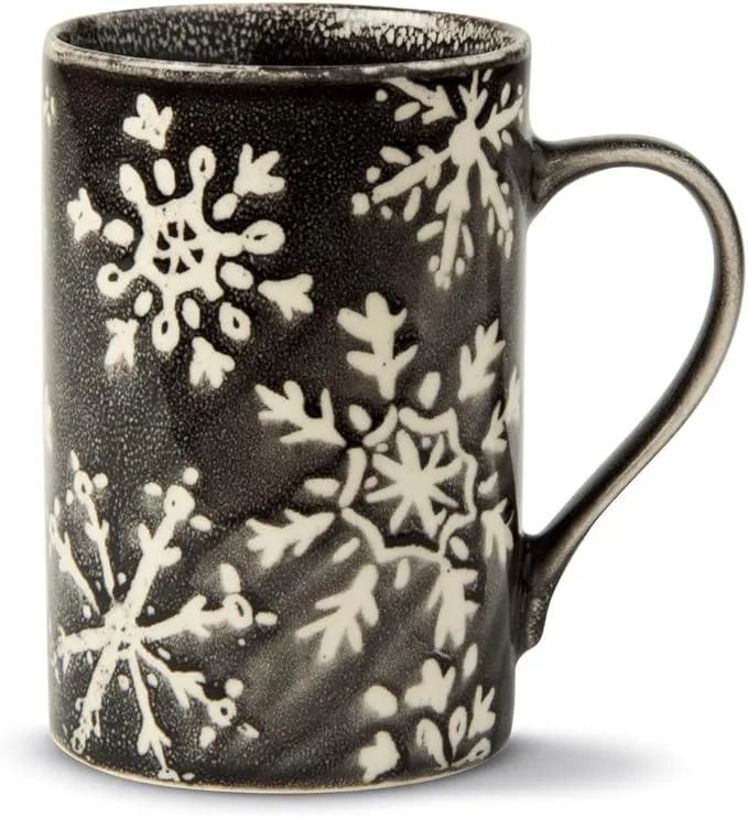 Tag Snowflake Mug, Black