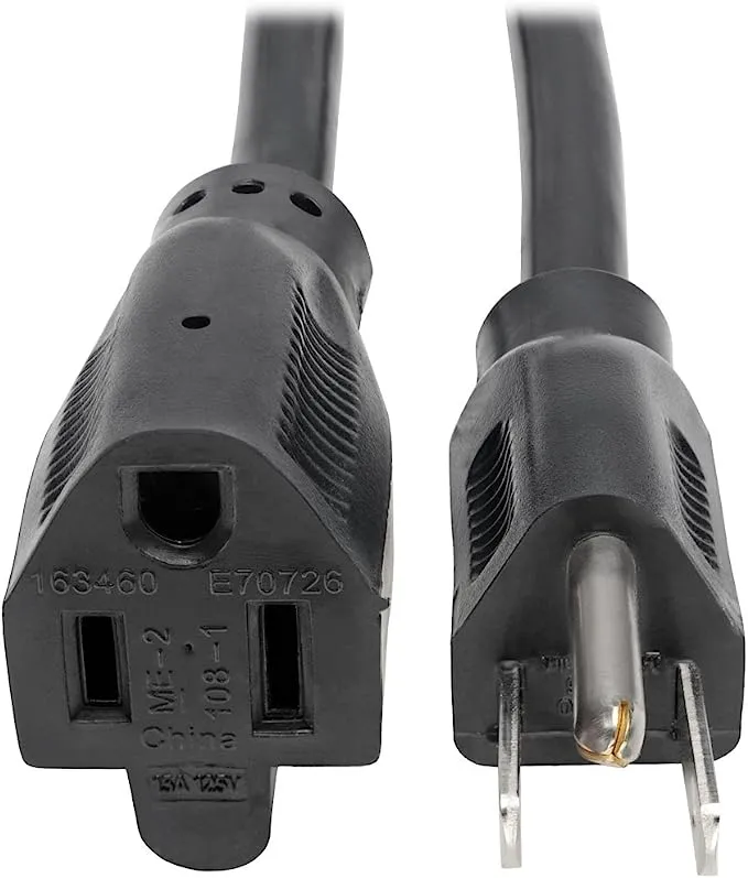 Tripp Lite P024-015 Power Cord Extension Cable Heavy Duty 14AWG 5-15P 5-15R 15A 15'