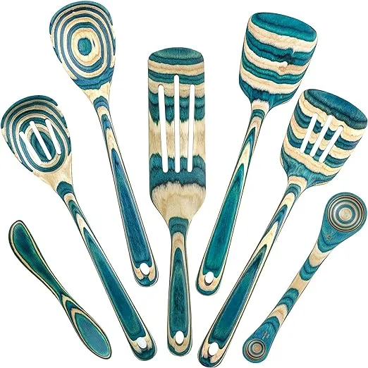 Baltique Mykonos Collection 7 Piece Cooking Utensil Set, Safe for Nonstick