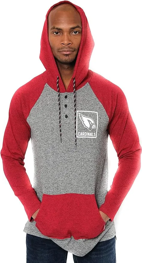 Ultra Game NFL Mens Fleece Hoodie Pullover Sweatshirt Henley