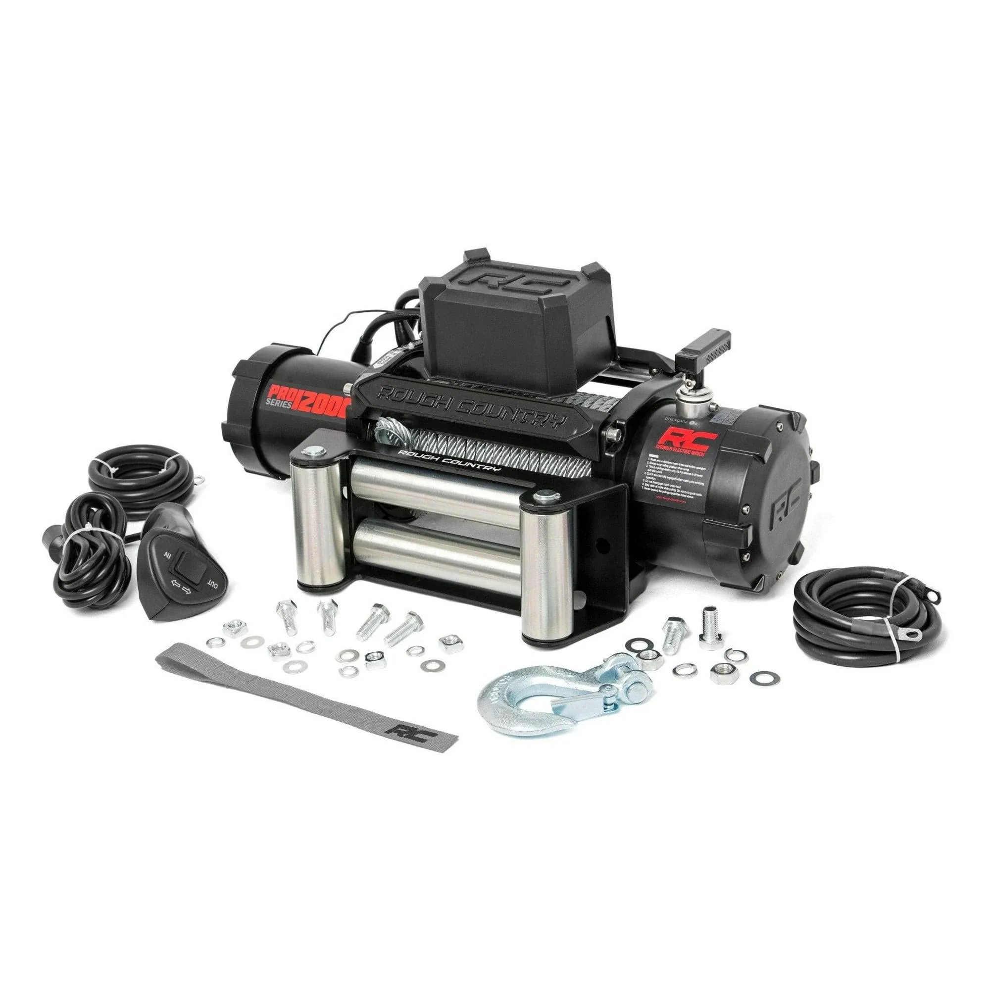 Rough Country 12,000-Lb PRO Series Electric Winch w/Steel Cable