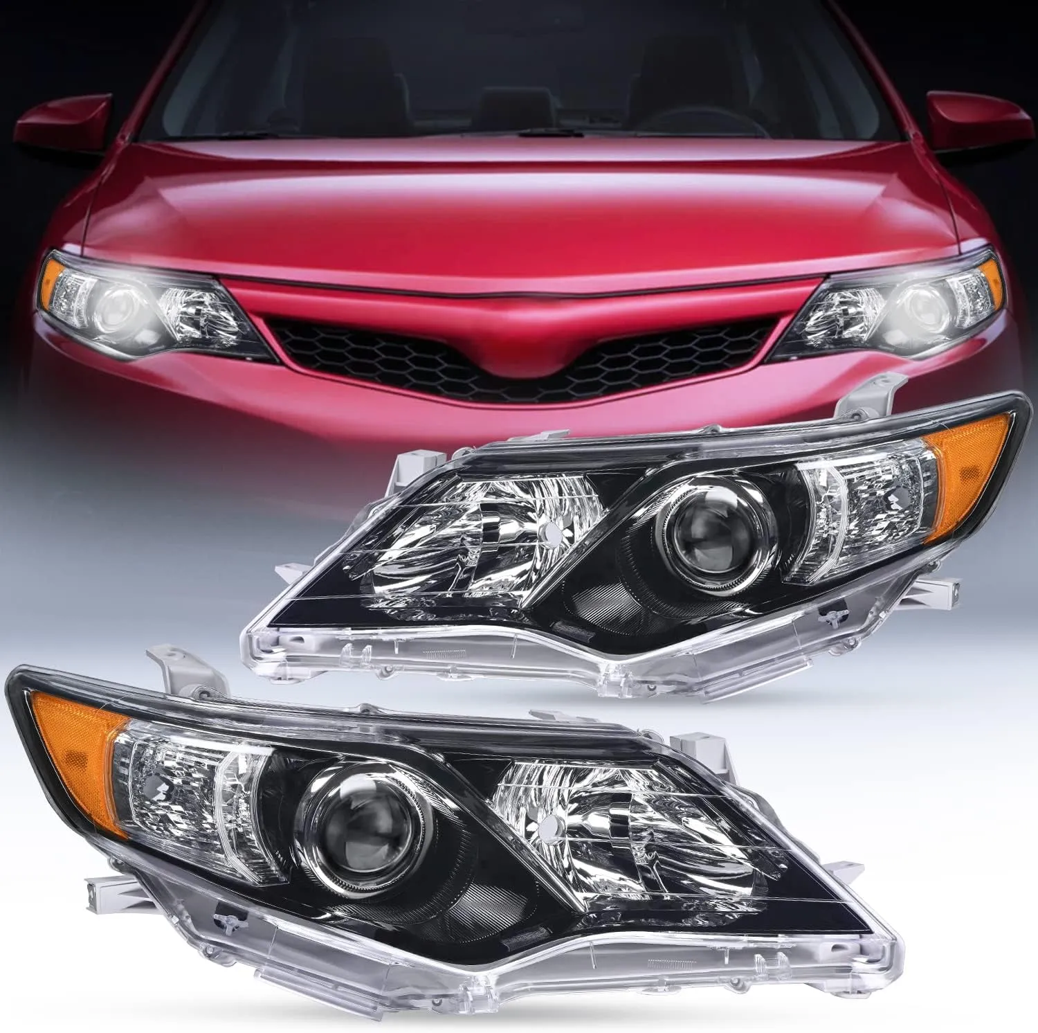 Nilight Headlight Assembly for Toyota Camry L/LE/XLE/Hybrid LE XLE (2012-2014)