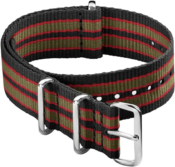 Archer Watch Straps - Classic Military Style Nylon Watch Strap - Choice of Color and Size (18mm, 20mm, 22mm, 24mm)