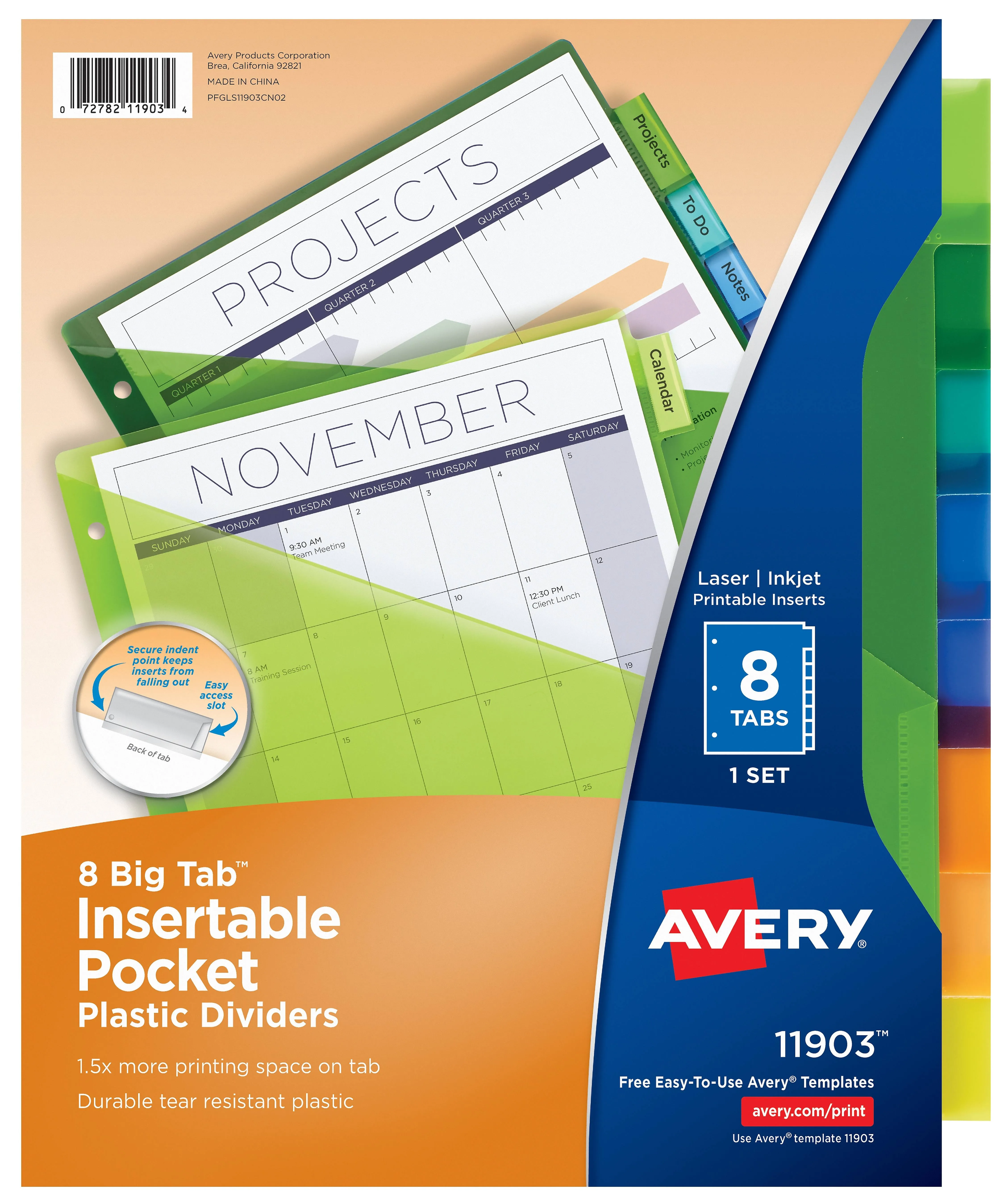 AVERY Insertable Big Tab Plastic Dividers