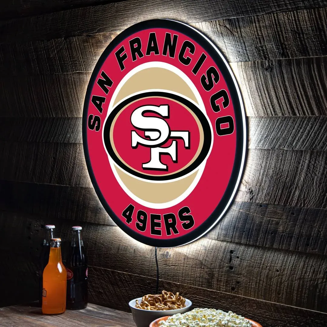 Evergreen San Francisco 49ers Round LED Wall Décor One-Size