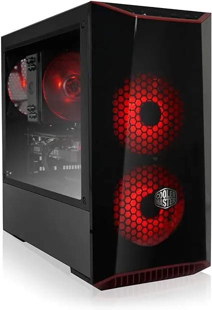 AVGPC Hellfire Series Gaming PC - AMD Ryzen 5 5600G 6-Core 3.90 GHz, RTX 3060 12GB DDR6, 16GB 3200MHz DDR4, 1TB NVME M.2 SSD, Hyper 212 Heatpipe Cooler, MasterBox 3.1 Lite TG Case, Windows 10